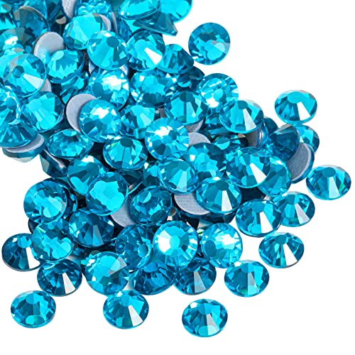 Beadsland Hotfix Strasssteine, 1440 Stück Flache Blau Rückseite Kristall Strasssteine zum Basteln Kleidung Basteln Dekoration,Indikolith,SS12,3.0-3.2 mm von BEADSLAND