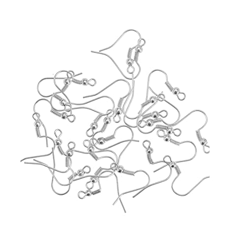 100 pcs silberplattierte chirurgische Stahlohrringhaken hypoallergene Ohrringzubehör, Perlen- und Schmuckherstellung von BEAHING