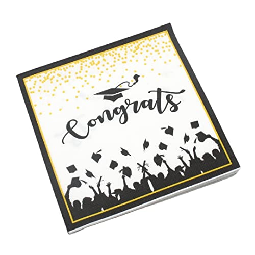 100pcs 2023 Abschluss -Servietten Abschluss Einweg Glückseligkeit Graduierten Gäste Servietten Glückwunsch Papierhandtücher für Abschlussfeier Vorräte, Abschluss -Servietten Abschluss von BEAHING