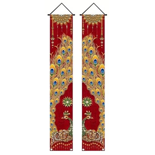 Diwali Dekor, 1 Paar Diwali Dekorationen für Zuhause 70.9x11.8 Veranda Banner Dekor vordere Veranda Begrüßungszeichen Indische Dekorationen für Home Party Pooja Hochzeit von BEAHING