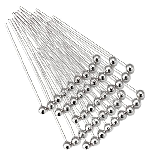 Headpins für Schmuckherstellung, Edelstahl XL Long Ball Head Pins für Schmuckherstellung, Ohrringe, Handwerkshypoallergen (70 mm x 24 Gauge) 3 Zoll, Augenstifte für von BEAHING