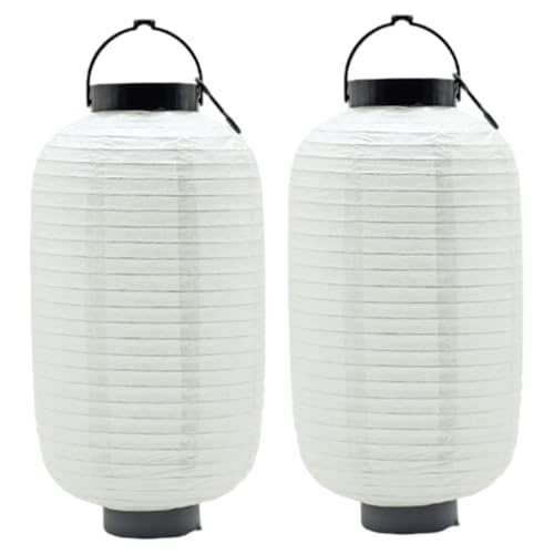 Japanische Laternen im Freien, 2 PCS Japanische Laternen geführt Oval Hanging Paintable Paper für Restaurant Home Festival Party Dekor, weiß von BEAHING