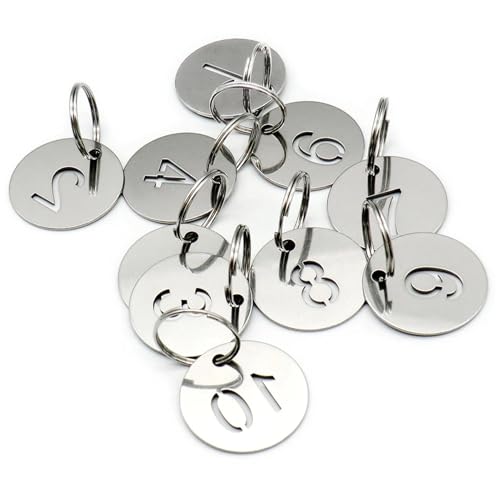 Nummerierte Tags, Zahlen-Tags 100pcs 1-100 Hohlaushöhle 0, 9 runder Edelstahl mit Schlüsselring für Schlüssel, Clip, Becher, Tasse Nummerierte Tags, Zahlen-Tags 100pcs 1-100 Hohlaushöhle 0, 9 runder Edelstahl mit Schlüsselring für Schlüssel, Clip, Becher, Tasse von BEAHING