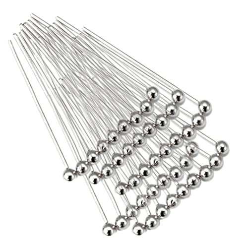 Schmuckkopfnadeln, Edelstahl XL Long Ball Head Pins, 70 mm langer Schmuckkopf für Schmuck, Ohrringe, Handwerkshypoallergen (24 Gauge) 3 Zoll von BEAHING