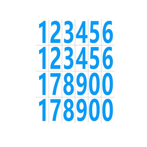 BEALIFE 20 Stück wasserfeste und ölbeständige Selbstklebende Zahlenaufkleber, einfach anzubringende und langlebige Selbstklebende Buchstabenaufkleber, Blaue Zahlen von BEALIFE