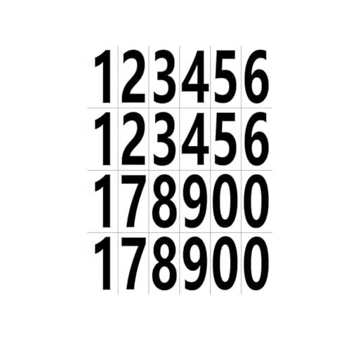 BEALIFE 20 Stück wasserfeste und ölbeständige Selbstklebende Zahlenaufkleber, einfach anzubringende und langlebige Selbstklebende Buchstabenaufkleber, Schwarze Zahl von BEALIFE