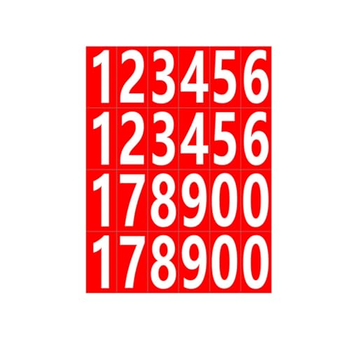 BEALIFE 20 Stück wasserfeste und ölbeständige Selbstklebende Zahlenaufkleber, einfach anzubringende und langlebige Selbstklebende Buchstabenaufkleber, Weiße Zahlen von BEALIFE