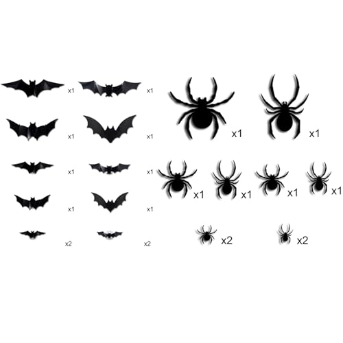 BEALIFE Gruselige 3D Fledermaus LED Aufkleber, Halloween Wanddekoration, Idee, PVC, LED, Halloween, 3D Fledermaus, dekorative Wandaufkleber, 10 Spinnen + 12 Fledermäuse BEALIFE Gruselige 3D Fledermaus LED Aufkleber, Halloween Wanddekoration, Idee, PVC, LED, Halloween, 3D Fledermaus, dekorative Wandaufkleber, 10 Spinnen + 12 Fledermäuse von BEALIFE