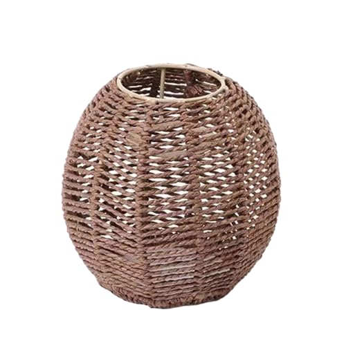 BEALIFE Lichtbeständiger Rattan Lampenschirm für eine lange Lebensdauer und Optik. Kronleuchter Anhänger Faser Lampenschirme, einfach zu installieren, XH22 009grau von BEALIFE