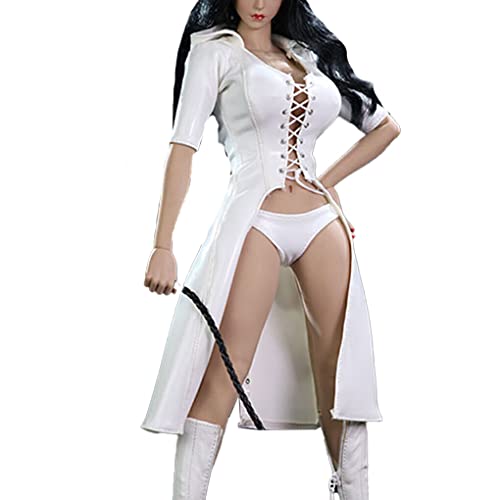 BEALIFE Puppe Kleidung Weibliche Figur Actionfiguren Weiß Rot Schwarz Modell Zubehör Körper Spielzeug Trenchcoat Geschenke Hohe Simulation, Weiß von BEALIFE