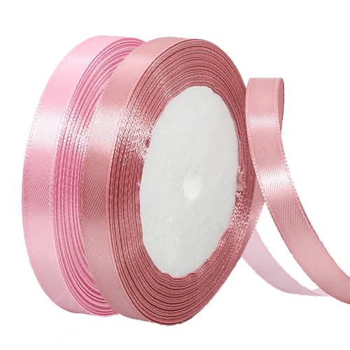 2 Rollen Satinband 10mm Breit, Geschenkband Rosa und Altrosa Schleifenband Stoff Satinbänder für Blumensträuße, Geschenkverpackung, Weihnachten, Hochzeit und DIY Kunsthandwerk 2 Rollen Satinband 10mm Breit, Geschenkband Rosa und Altrosa Schleifenband Stoff Satinbänder für Blumensträuße, Geschenkverpackung, Weihnachten, Hochzeit und DIY Kunsthandwerk von BEALIFOUAM