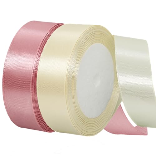 2 Rollen Satinband 20mm Breit, Geschenkband Beige und Altrosa Schleifenband Stoff Satinbänder für Blumensträuße, Geschenkverpackung, Weihnachten, Hochzeit und DIY Kunsthandwerk 2 Rollen Satinband 20mm Breit, Geschenkband Beige und Altrosa Schleifenband Stoff Satinbänder für Blumensträuße, Geschenkverpackung, Weihnachten, Hochzeit und DIY Kunsthandwerk von BEALIFOUAM
