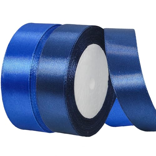 2 Rollen Satinband 20mm Breit, Geschenkband Brau und Marineblau Schleifenband Stoff Satinbänder für Blumensträuße, Geschenkverpackung, Weihnachten, Hochzeit und DIY Kunsthandwerk 2 Rollen Satinband 20mm Breit, Geschenkband Brau und Marineblau Schleifenband Stoff Satinbänder für Blumensträuße, Geschenkverpackung, Weihnachten, Hochzeit und DIY Kunsthandwerk von BEALIFOUAM