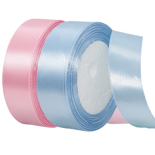 2 Rollen Satinband 20mm Breit, Geschenkband Hellbrau und Rosa Schleifenband Stoff Satinbänder für Blumensträuße, Geschenkverpackung, Weihnachten, Hochzeit und DIY Kunsthandwerk 2 Rollen Satinband 20mm Breit, Geschenkband Hellbrau und Rosa Schleifenband Stoff Satinbänder für Blumensträuße, Geschenkverpackung, Weihnachten, Hochzeit und DIY Kunsthandwerk von BEALIFOUAM