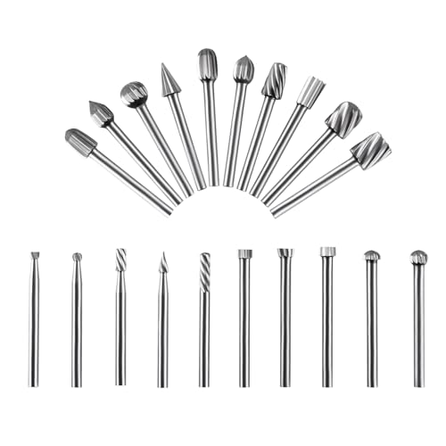 BEASAFY 20 Stück Hartmetall Frässtifte Set, Hartmetall Rotationsfräser mit 3mm Schaft, Fräser Bits, Holzfräser Hartmetallfräser, für Holzbearbeitung, Gravieren, Bohren, Metallpolieren BEASAFY 20 Stück Hartmetall Frässtifte Set, Hartmetall Rotationsfräser mit 3mm Schaft, Fräser Bits, Holzfräser Hartmetallfräser, für Holzbearbeitung, Gravieren, Bohren, Metallpolieren von BEASAFY