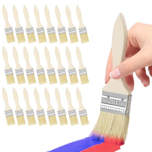 BEASAFY 25 Stück 38MM Pinselset, Pinsel Holzlasur für Kleber Lack, Holzpinsel Malerpinsel Set kann als Lackpinsel Pinsel Kinder Paint Brush, Flachpinsel für Vernis Colles von BEASAFY