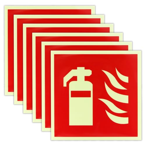 BEASAFY 6 Stück Feuerlöscher Schild, 15 x 15 cm PVC Selbstklebende Feuerlöscher Schild Nachleuchtend, Feuerlöscher Aufkleber für Homeoffice, Baustelle BEASAFY 6 Stück Feuerlöscher Schild, 15 x 15 cm PVC Selbstklebende Feuerlöscher Schild Nachleuchtend, Feuerlöscher Aufkleber für Homeoffice, Baustelle von BEASAFY