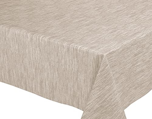 BEAUTEX Georginia Beige Wachstuchtischdecke Wachstuch abwischbar Garten Tischdecke RUND OVAL ECKIG, Größe wählbar (Eckig 140x240 cm) von BEAUTEX
