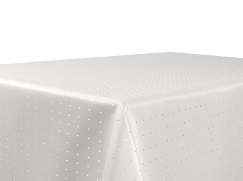 BEAUTEX Tischdecke Damast Punkte - Bügelfreies Tischtuch - Fleckabweisende, Pflegeleichte Tischwäsche - Tafeltuch, Eckig 110x180 cm, Champagner von BEAUTEX