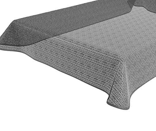 BEAUTEX Tokio Weichschaum Tischdecke mit Paspelband, Garten, Balkon, Terrasse, Camping - Größe und Farbe wählbar - Eckig 110x140 cm, Anthrazit von BEAUTEX