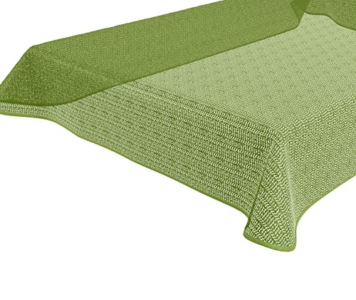 BEAUTEX Tokio Weichschaum Tischdecke mit Paspelband, Garten, Balkon, Terrasse, Camping - Größe und Farbe wählbar - Eckig 110x140 cm, Hellgrün von BEAUTEX