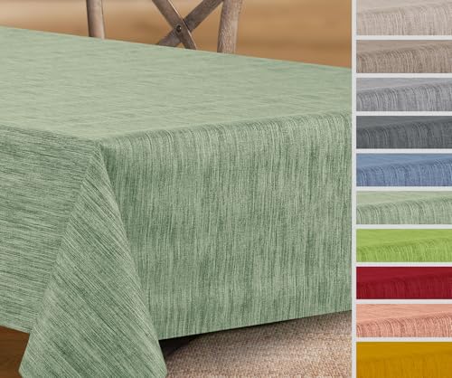 Wachstuchtischdecke rund oval eckig, Georginias Tischdecke abwischbar, Farbe und Größe wählbar (Eckig 100x140 cm Antikgrün) von BEAUTEX