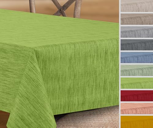 Wachstuchtischdecke rund oval eckig, Georginias Tischdecke abwischbar, Farbe und Größe wählbar (Oval 130 x 170 cm Grün) von BEAUTEX