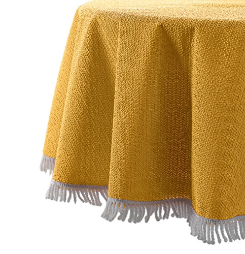 Wetterfeste Garten Balkon Terrasse Camping Weichschaum Tischdecke, Größe + Farbe wählbar (oval 150x210 cm, Gelb) von BEAUTEX
