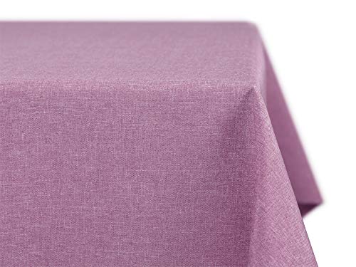 BEAUTEX fleckenabweisende und bügelfreie Tischdecke - Tischtuch mit Lotuseffekt - Tischwäsche in Leinenoptik - Größe und Farbe wählbar, Eckig 110x110 cm, Hell-Lila von BEAUTEX