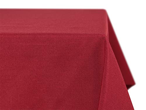 BEAUTEX fleckenabweisende und bügelfreie Tischdecke - Tischtuch mit Lotuseffekt - Tischwäsche in Leinenoptik - Größe und Farbe wählbar, Eckig 110x140 cm, Bordeaux von BEAUTEX