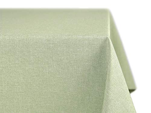 BEAUTEX fleckenabweisende und bügelfreie Tischdecke - Tischtuch mit Lotuseffekt - Tischwäsche in Leinenoptik - Größe und Farbe wählbar, Eckig 110x140 cm, Hellgrün von BEAUTEX
