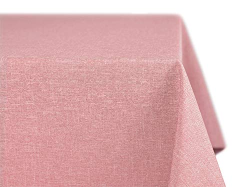 BEAUTEX fleckenabweisende und bügelfreie Tischdecke - Tischtuch mit Lotuseffekt - Tischwäsche in Leinenoptik - Größe und Farbe wählbar, Eckig 110x140 cm, Rose von BEAUTEX
