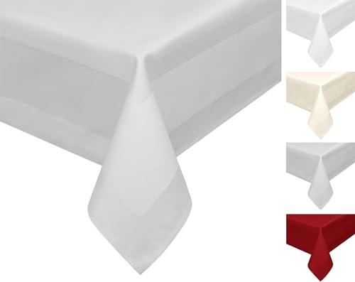 Damast Tischdecke, 100% mercerisierte Vollzwirn Baumwolle, Gastronomie Tischwäsche (Farbe: Silber, Größe: Tischläufer 40x130 cm) von BEAUTEX