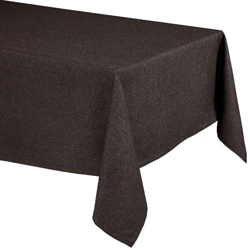Elegante Tischdecke mit natürlicher Leinenoptik, Lina Tischdecke und Tischläufer, Größe und Farbe wählbar (Eckig 110x110 cm, Mokkabraun) von BEAUTEX