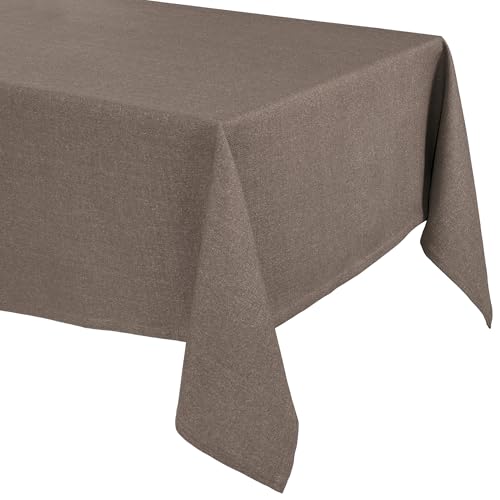 Elegante Tischdecke mit natürlicher Leinenoptik, Lina Tischdecke und Tischläufer, Größe und Farbe wählbar (Eckig 110x180 cm, Haselnuss) von BEAUTEX