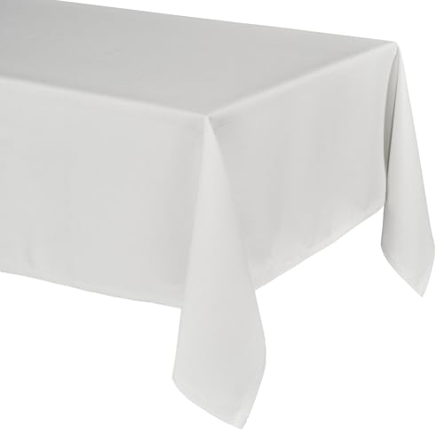 Elegante Tischdecke mit natürlicher Leinenoptik, Lina Tischdecke und Tischläufer, Größe und Farbe wählbar (Eckig 110x180 cm, Weiß) von BEAUTEX