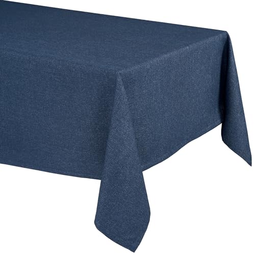 Elegante Tischdecke mit natürlicher Leinenoptik, Lina Tischdecke und Tischläufer, Größe und Farbe wählbar (Eckig 110x220 cm, Ozeanblau) von BEAUTEX