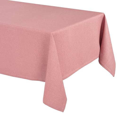 Elegante Tischdecke mit natürlicher Leinenoptik, Lina Tischdecke und Tischläufer, Größe und Farbe wählbar (Eckig 130x300 cm, Blütenrosa) von BEAUTEX