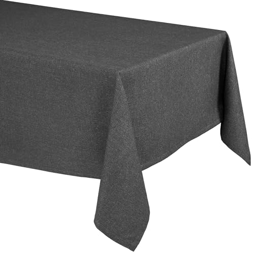 Elegante Tischdecke mit natürlicher Leinenoptik, Lina Tischdecke und Tischläufer, Größe und Farbe wählbar (Eckig 130x300 cm, Schiefergrau) von BEAUTEX
