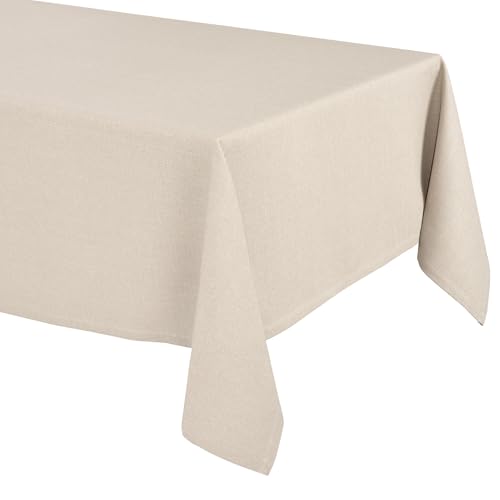 Elegante Tischdecke mit natürlicher Leinenoptik, Lina Tischdecke und Tischläufer, Größe und Farbe wählbar (Eckig 135x180 cm, Sandbeige) von BEAUTEX