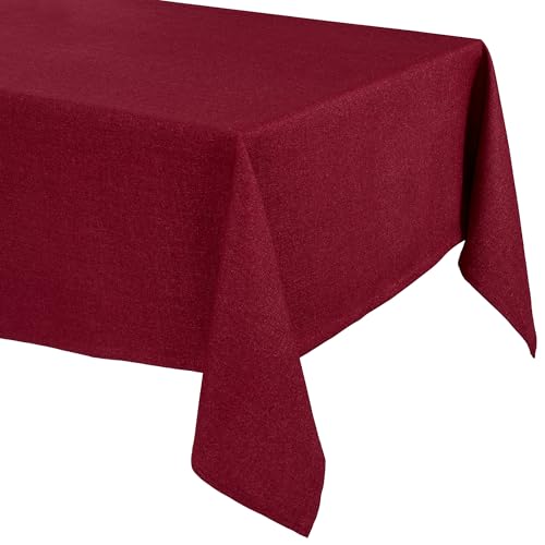 Elegante Tischdecke mit natürlicher Leinenoptik, Lina Tischdecke und Tischläufer, Größe und Farbe wählbar (Eckig 40x140 cm, Bordeaux) von BEAUTEX
