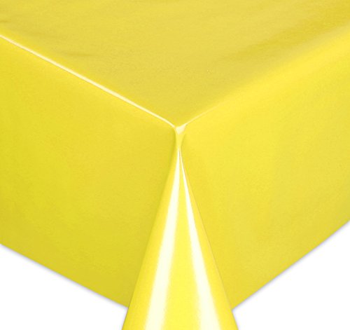 Wachstuchtischdecke Tischdecke Wachstuch abwischbar, Glatte Oberfläche Uni Motiv Gelb, Farbe + Größe wählbar 600x140 cm von BEAUTEX