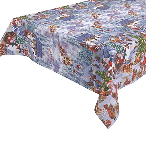 Wachstuchtischdecke abwischbar Tischdecke RUND ECKIG, Weihnachten Motiv und Größe wählbar (Eckig 140x220 cm, Winterland) von BEAUTEX