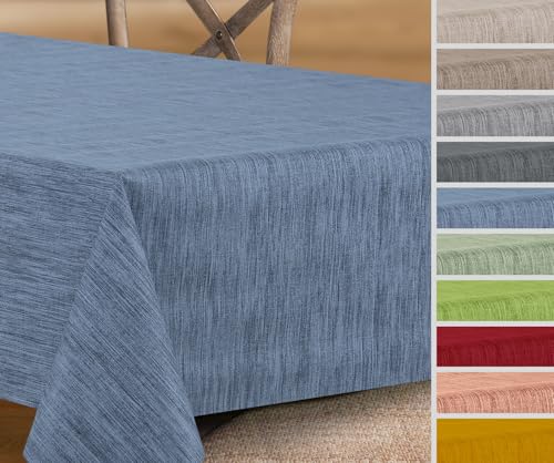 Wachstuchtischdecke rund oval eckig, Georginias Tischdecke abwischbar, Farbe und Größe wählbar (Eckig 180x140 cm Blau) von BEAUTEX
