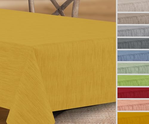 Wachstuchtischdecke rund oval eckig, Georginias Tischdecke abwischbar, Farbe und Größe wählbar (Eckig 320x140 cm Gelb) von BEAUTEX