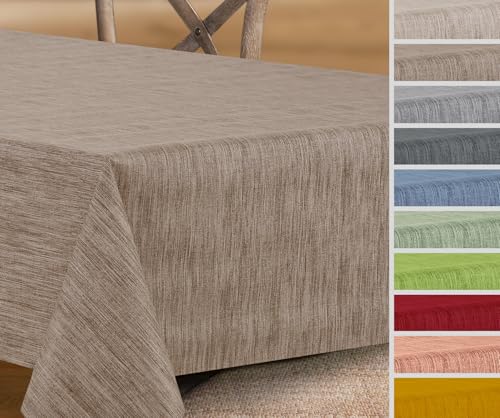 Wachstuchtischdecke rund oval eckig, Georginias Tischdecke abwischbar, Farbe und Größe wählbar (Oval 140 x 220 cm Braun) von BEAUTEX