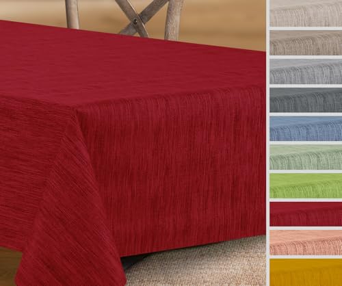 Wachstuchtischdecke rund oval eckig, Georginias Tischdecke abwischbar, Farbe und Größe wählbar (Oval 140 x 230 cm Rot) von BEAUTEX