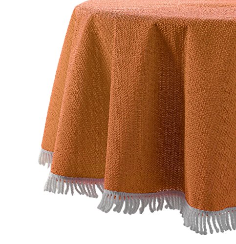 Wetterfeste Garten Balkon Terrasse Camping Weichschaum Tischdecke, Größe + Farbe wählbar (oval 140x190 cm, Orange) von BEAUTEX