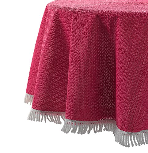 Wetterfeste Garten Balkon Terrasse Camping Weichschaum Tischdecke, Größe + Farbe wählbar (oval 140x190 cm, Rot) von BEAUTEX
