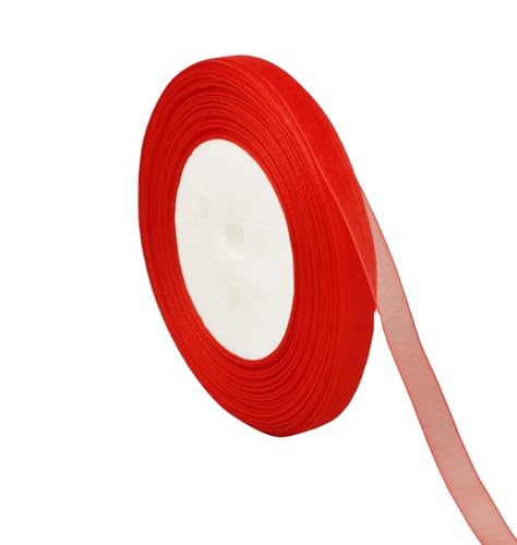 BEAUTOPE Durchsichtiges Organzaband, Chiffonband für Geschenkverpackungen, Geburtstag, Hochzeit, Blumenstrauß, Basteln, 1,9 cm, 45,7 m, Rot BEAUTOPE Durchsichtiges Organzaband, Chiffonband für Geschenkverpackungen, Geburtstag, Hochzeit, Blumenstrauß, Basteln, 1,9 cm, 45,7 m, Rot von BEAUTOPE